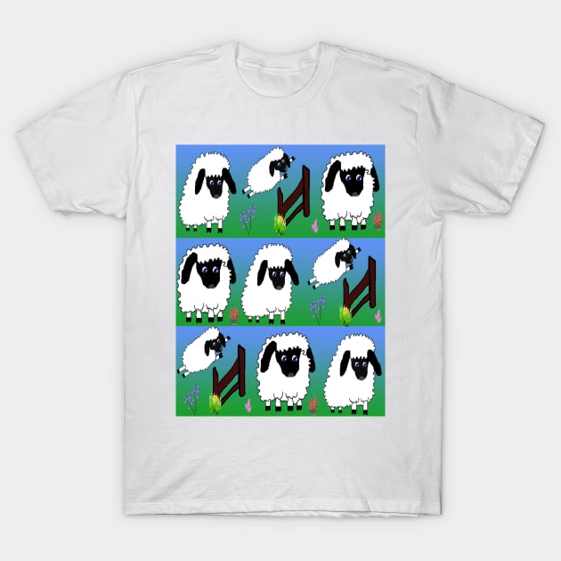 Playful sheep 1 T-Shirt by longford